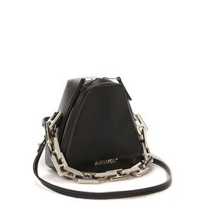 RARE Ambush SILVER Small Tri Tote Leather Crossbody Bag with Silver Chain